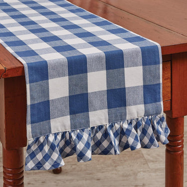 Wicklow Ruffled Table Runners - China Blue Park Designs - The Fox Decor